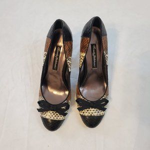 Beverly Feldman Snake print High Heels Womans 7.5M